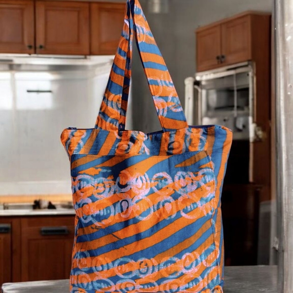 Vibrant Striped Tote Bag - Picture 2 of 5